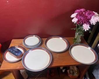 Mikasa Potters Art Dinner Plate Set, Ben Seibel Design PF003 Fire Song Japan