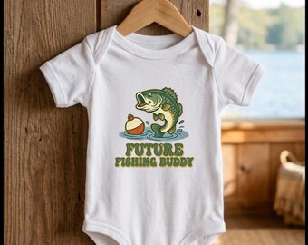 Future Fishing Buddy Baby Onesie| Fishing Baby Bodysuit |Lake Life Baby Outfit |Funny Fishing Gift |Grandpa Fishing Buddy | Baby Shower Gift