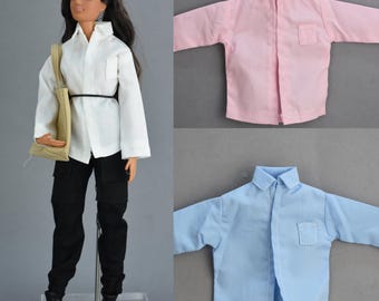 House of Douture 1/6 Fashion Royalty Doll BJD 11-13" Camicia in cotone rosa e blu