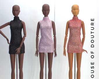 Bambola Fashion Royalty 1/6 BJD 11-13" con abiti glitterati