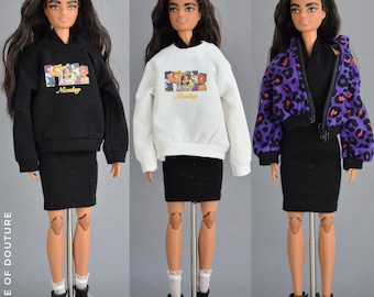 House of Douture 1/6 Fashion Royalty Doll BJD 11-13" Maglioni e felpe con cappuccio in cotone di grandi dimensioni