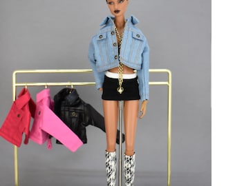 House of Douture 1/6 Fashion Royalty Doll BJD 11-13" Giacca di jeans corta