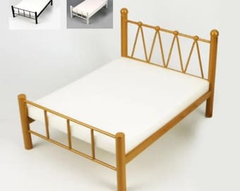 House of Douture 1/6 Fashion Royalty Doll BJD Contemporary Metal Alloy Black Gold White Bed