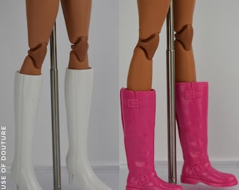 Fashion Royalty Doll Tote Bags, 1/6 Scale BJD Wellington Gum Boots Pink