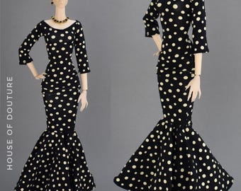 1/6 Fashion Royalty Doll BJD 11-13" Spotted Dot Quality Cotton Dress