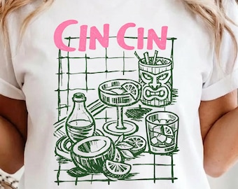 Cin Cin Shirt Italian Dinner Shirt Tomato Girl Summer Shirt Old Money Aesthetic Ciao Bella Shirt Retro European Style Shirt Comfort Colors®