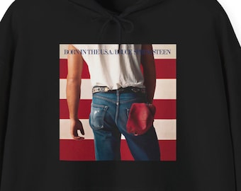 Bruce Springsteen Hooded Sweatshirt Born in the U.S.A Album Cover Hooded Sweatshirt Retro Bruce Springsteen Album Fan UNISEX Sweatshirt