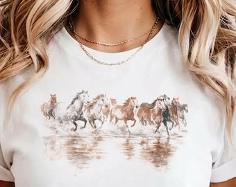 Wild Running Horses Shirt Western Horses T-Shirt Horse Lovers Gift Cute Women Western Gift Cowgirl Gift Cute Western Horses Comfort Colors®
