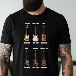 Jerry Garcia Guitar History Shirt Vintage Rock Graphic Tee Grateful Dead Style Music Lover Gift Unisex Cotton Retro Style Iconic Instrument