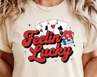 Feelin Lucky Las Vegas T-shirt Bachelorette T-Shirt Comfort Colors Las Vegas T-Shirt Graphic Las Vegas Lucky T-Shirt