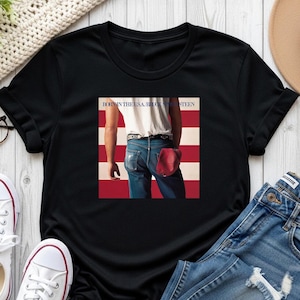 Bruce Springsteen Born In The USA T Shirt 80s Rock Music Tee Boss Fan Shirt Vintage USA Graphic T Shirt Music Lover Gift Unisex Cotton Style