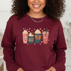 Gift Coffee Lover Illustrated Retro Sweatshirt