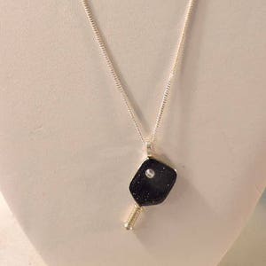 Sterling Silver 3D Ping Pong Paddle Pendant Necklace