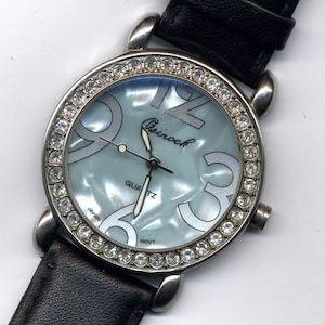 Ladies Osirock Mother Pearl & Crystal Bezel Watch c1980s