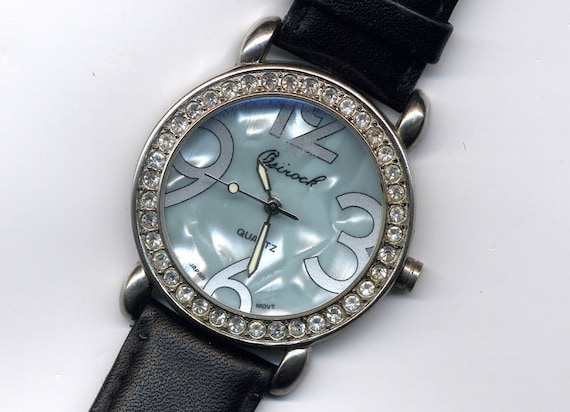 Ladies Osirock Mother Pearl Crystal Bezel Watch C1980s Etsy