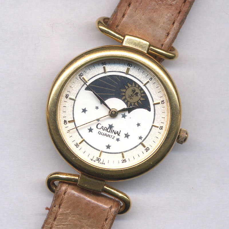 Cardinal Quartz Moon Phase Watch 31mm C1980s - Etsy