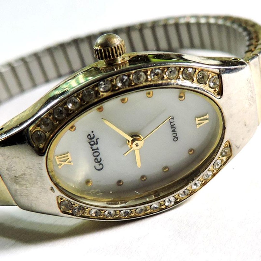 Montre-bracelet Femme George Vintage Rose Avec Strass - Besoin De Pile