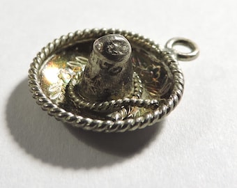 Vintage Sterling Silver Sombrero Charm Mexican Hat