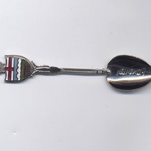 Sterling Silver Enamel Alberta Flag/Edmonton Souvenir Spoon