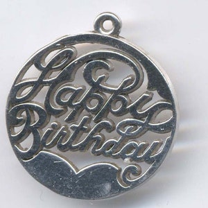 Vintage RJL Sterling Silver Happy Birthday Charm