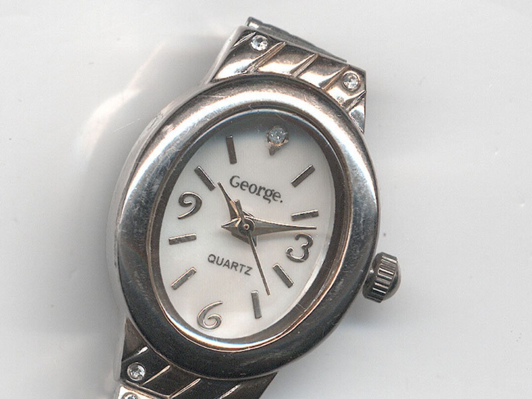 Ladies Silver-tone George Diamond at 12 O’clock Wristwatch - Etsy