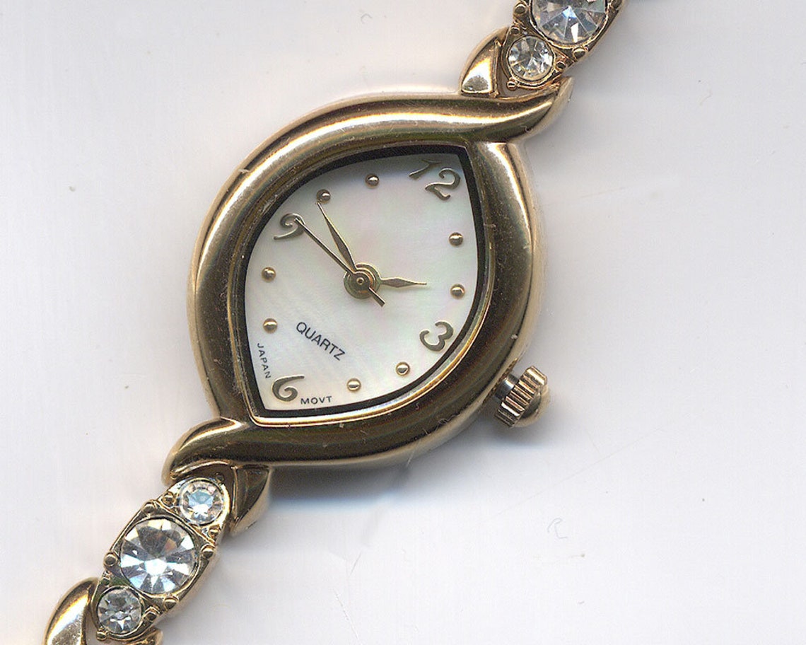 Vintage Japan Movement Womens Rhinestone Watch SR626SW Etsy