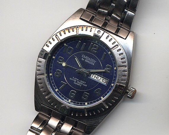Gents Embassy by Gruen Divers Style Fashion Watch c1980s Etsy Espana