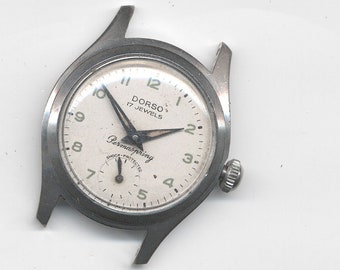 Vintage 17 Jewels Dorso Wristwatch with Sec Dial c1950s