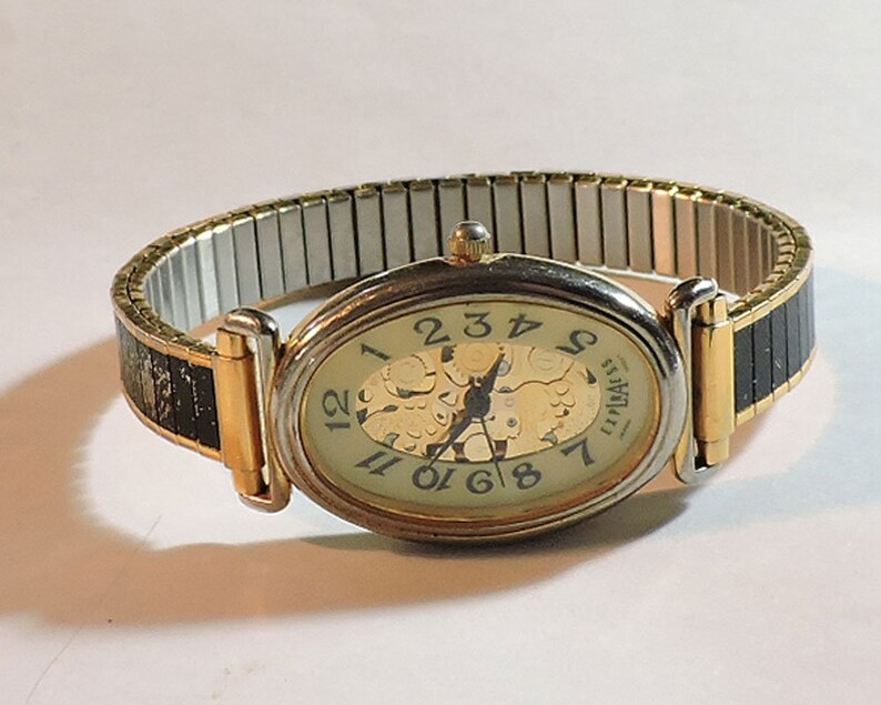 Ladies LA Express Quartz Skeleton Watch c1980s Etsy