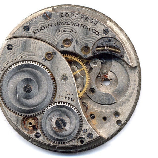 Elgin 15 Jewels Pocket Watch 12s Movement c1918