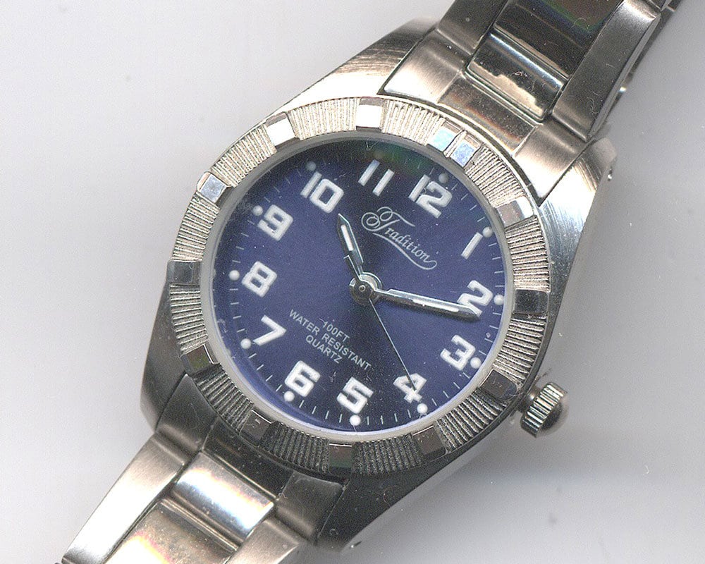 Tradition Women\'s Silver-Tone Watch with Blue Dial Women main image 4