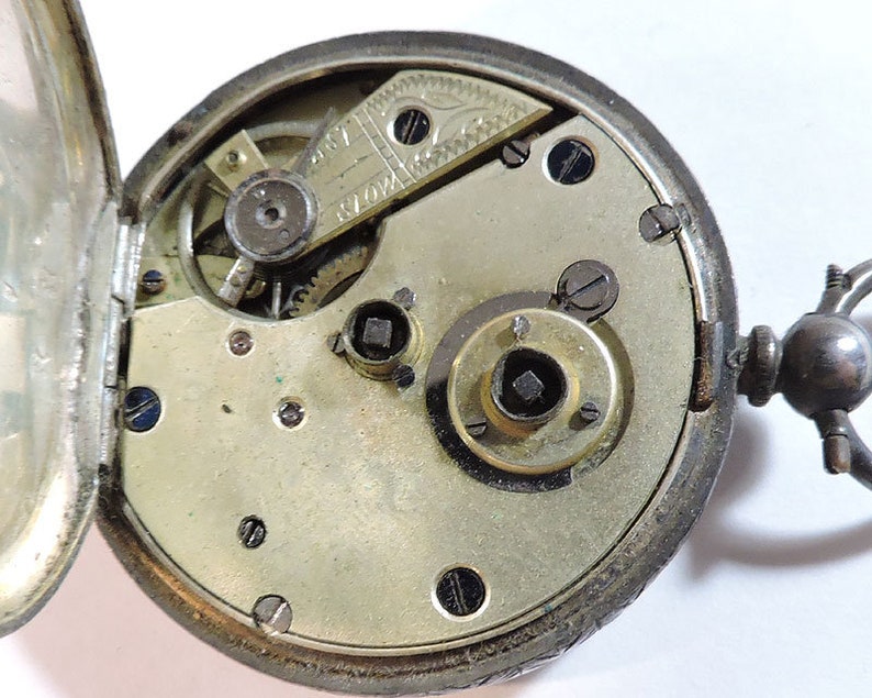 Antique Key Wind Pocket Watch .935 Silver Swiss Make c1900s image 5