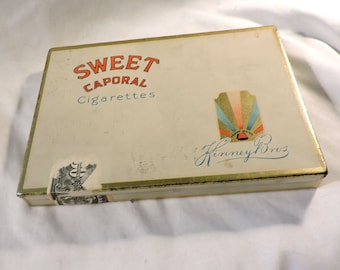 Sweet Caporal Cigarette Tin c1940s