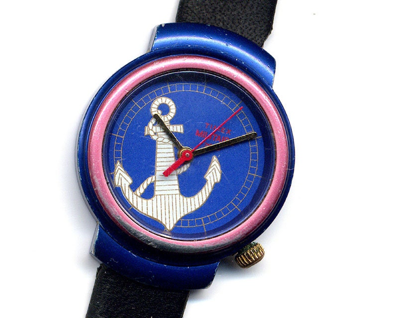 Ladies Timex Militaire Anchor Dial Quartz Watch C1970s Etsy