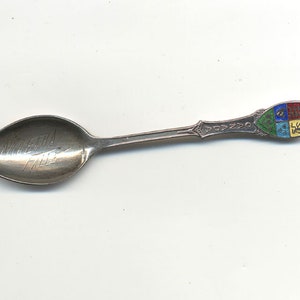 Vintage Sterling Silver Enamel ‘Niagara Falls’ Canada Souvenir Spoon c1950s