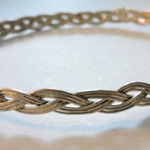 Vintage Sterling Silver Bracciale... Bracciale argento intrecciati a spina di pesce