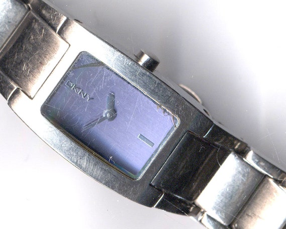DKNY NY-3078 Reloj Rectángulo de mujer plata pulsera de acero inoxidable  c1970s - Etsy España