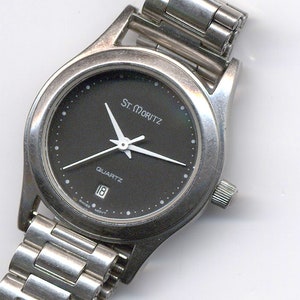 Ladies St. Moritz Black Dial Quartz Watch