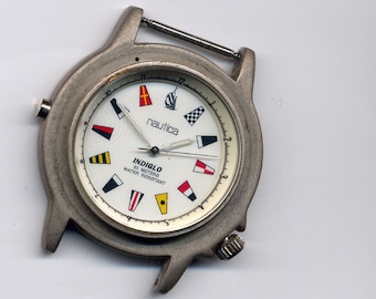 Gent’s Nautica Indiglo 50m Diver's Watch with Ship Sailing Flags