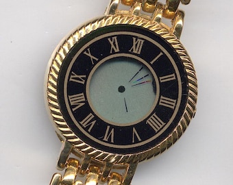 Vintage Quartz Mystery Illusion LCD Gold-Tone Watch