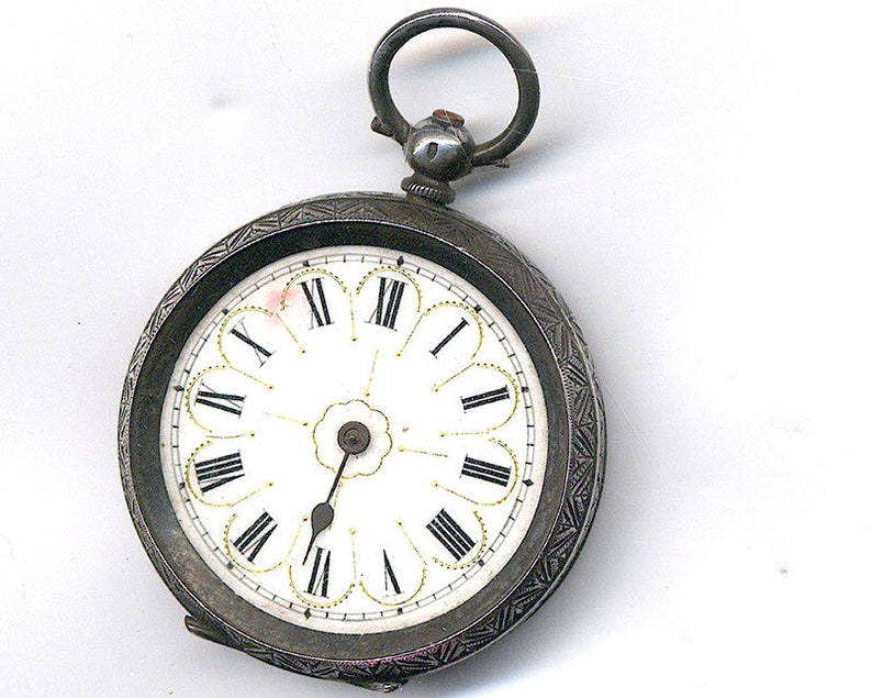 Antique Key Wind Pocket Watch .935 Silver Swiss Make c1900s image 1