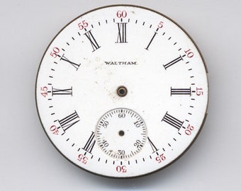 Tarcza zegarka kieszonkowego Waltham z deklem, 34 mm, ok. 1900 r.
