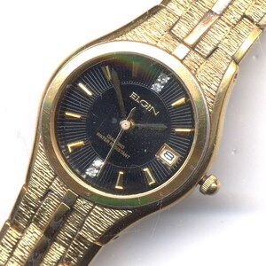 Elgin diamond water resistant watch hot sale