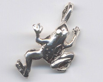 Vintage Sterling Frog Charm/ Pendant...3D Charm....Figural Frog...Sterling Silver "Frog" Charm