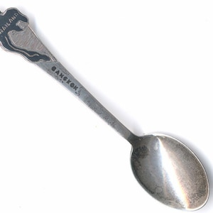 Sterling Silver Thailand Enamel Spoon c1960s