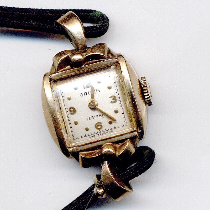 Antique cord watch Vintage Cord Ladies Watch 1940 main image 3