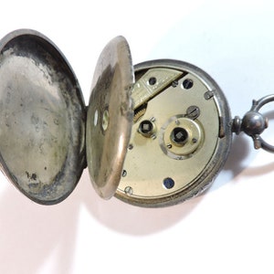 Antique Key Wind Pocket Watch .935 Silver Swiss Make c1900s image 4