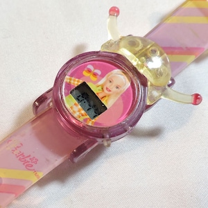 Vintage Barbie Lady Bug Interchangeable Strap Digital Watch c1980s