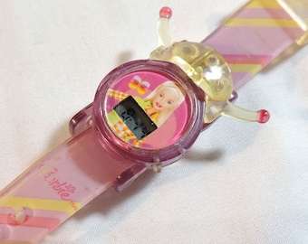 vintage Barbie Lady Bug Interchangeable Strap Digital Watch c1980s