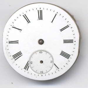 Antique Key Wind Watch Movement 33 mm – Parts, Fix or Steampunk c1880s
